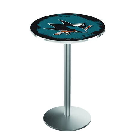 Holland Bar Stool Co 42" Stainless Steel San Jose Sharks Pub Table L214S4228SJShar